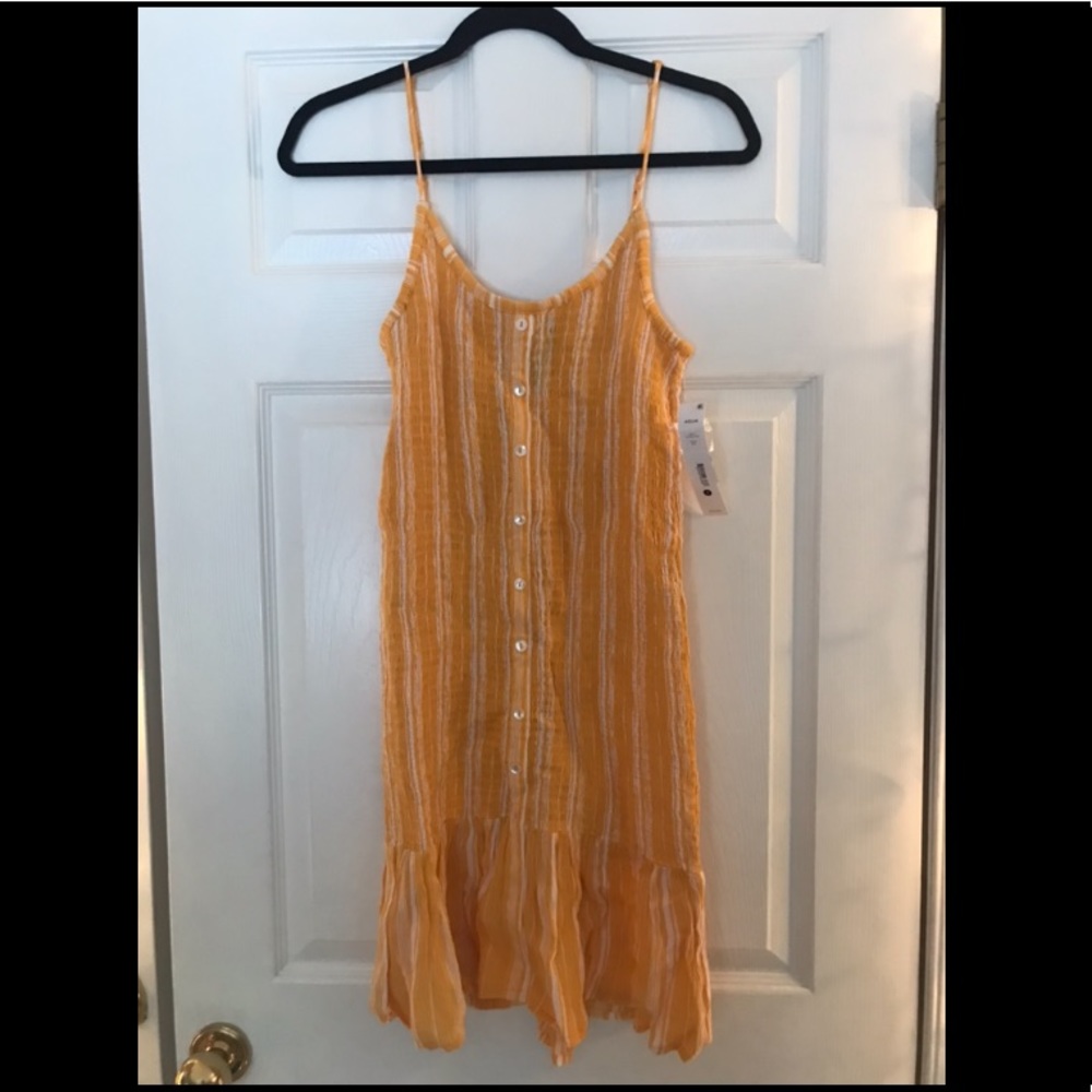 AQUA. Yellow/White Dress